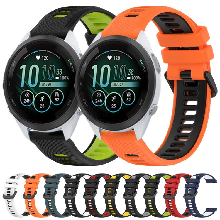 For Garmin Venu 2S 18mm Sports Two-Color Silicone Watch Band(White+Black) - Watch Bands by buy2fix | Online Shopping UK | buy2fix