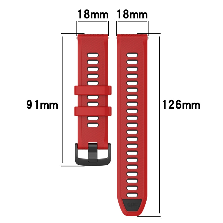 For Garmin Venu 2S 18mm Sports Two-Color Silicone Watch Band(White+Black) - Watch Bands by buy2fix | Online Shopping UK | buy2fix