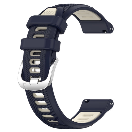 For Samsung Galaxy Watch5 Pro 45mm 20mm Sports Two-Color Steel Buckle Silicone Watch Band(Midnight Blue+Starlight) - Watch Bands by buy2fix | Online Shopping UK | buy2fix