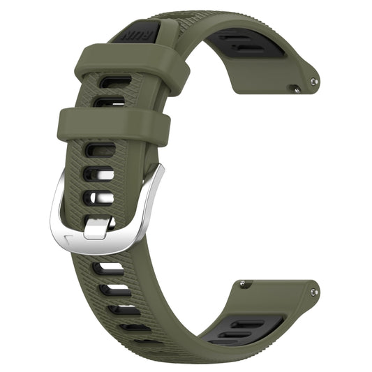 For Xiaomi MI Watch Color 22mm Sports Two-Color Steel Buckle Silicone Watch Band(Army Green+Black) - Watch Bands by buy2fix | Online Shopping UK | buy2fix
