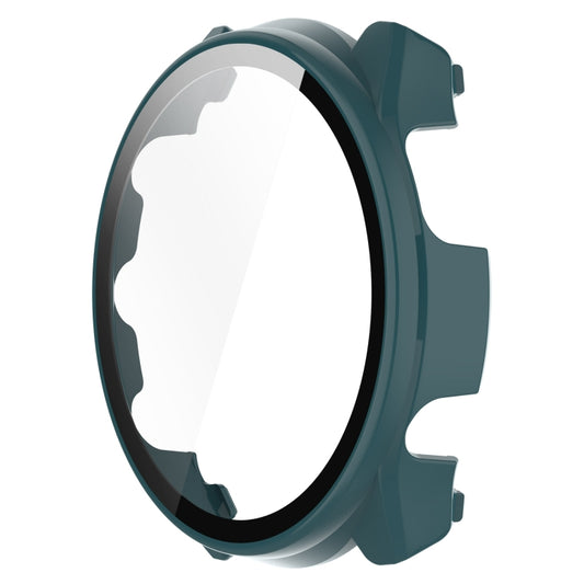 For Garmin Forerunner 965 PC + Toughened Film Integrated Watch Protective Case(Green) - Watch Cases by buy2fix | Online Shopping UK | buy2fix