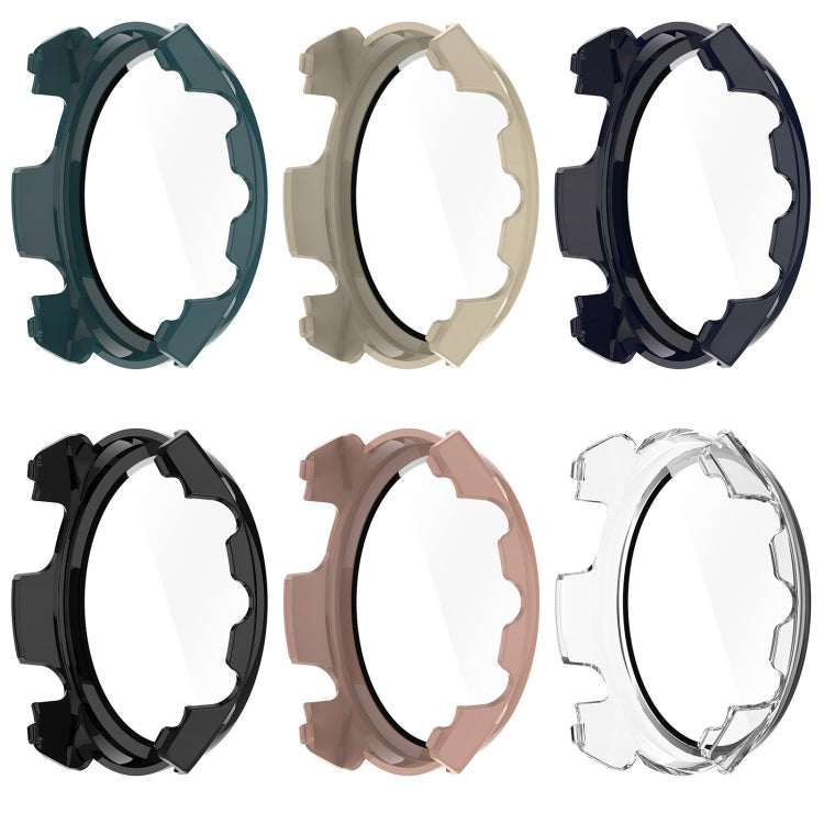 For Garmin Forerunner 965 PC + Toughened Film Integrated Watch Protective Case(Green) - Watch Cases by buy2fix | Online Shopping UK | buy2fix
