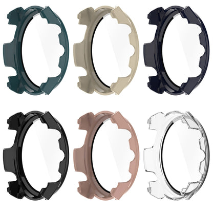 For Garmin Forerunner 965 PC + Toughened Film Integrated Watch Protective Case(Green) - Watch Cases by buy2fix | Online Shopping UK | buy2fix