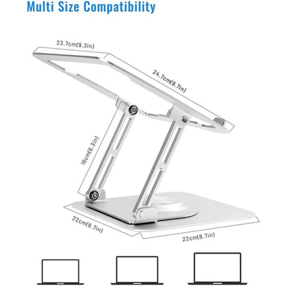 D147 Foldable 360 Degree Rotating Laptop Lifting Bracket Aluminum Alloy Notebook Desktop Stand(Black) by buy2fix