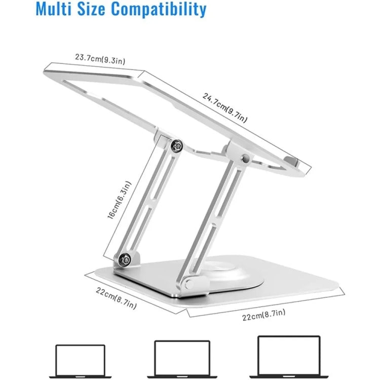 D147 Foldable 360 Degree Rotating Laptop Lifting Bracket Aluminum Alloy Notebook Desktop Stand(Gray) by buy2fix
