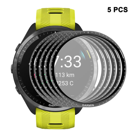 5pcs For Garmin Forerunner 965 ENKAY Hat-Prince 3D Full Coverage Soft PC Edge + PMMA HD Screen Protector Film