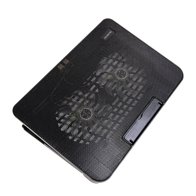N99 USB Dual Fan Hollow Carved Design Heat Dissipation Laptop Cooling Pad(Black) by buy2fix