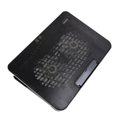 N99 USB Dual Fan Hollow Carved Design Heat Dissipation Laptop Cooling Pad(Black) by buy2fix