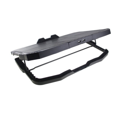 S18 Aluminum Four Fans Gaming Laptop Cooling Pad Foldable Holder with Wind Speed Display(Blue) by buy2fix