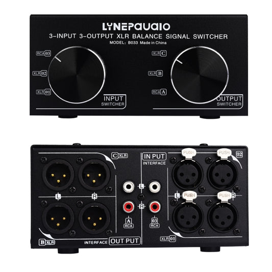 B033 3 Input To 3 Output Fully Balanced XLR Signal Passive Stereo Selector Switch Switcher -  by buy2fix | Online Shopping UK | buy2fix