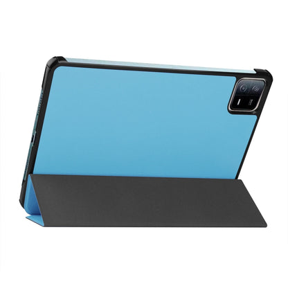 For Xiaomi Pad 6 / Pad 6 Pro ENKAY Tri-fold Custer Texture Leather Stand Smart Case(Light Blue) - More Tablet Cases by ENKAY | Online Shopping UK | buy2fix