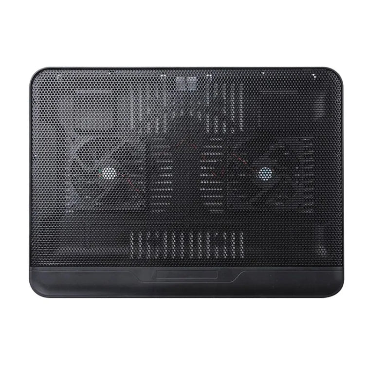 N128 Work Game Dual Fan Laptop Cooling Pad Heat Dissipation Holder with LED Light by buy2fix