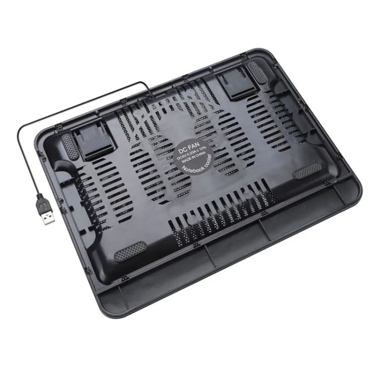 N128 Work Game Dual Fan Laptop Cooling Pad Heat Dissipation Holder with LED Light by buy2fix