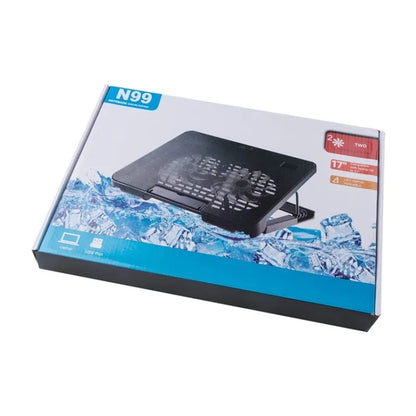 N99F1 Slim Silent Fan Laptop Desktop Cooling Pad with Adjustable Stand by buy2fix