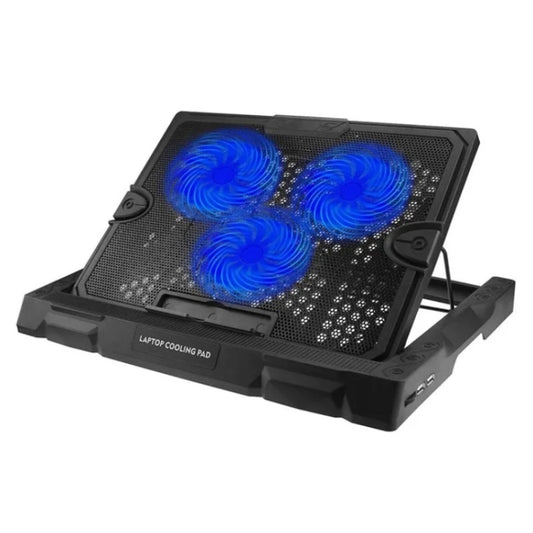 S300 3 Fan Adjustable Wind Speed Desktop Laptop Cooling Pad with Holder(Blue) by buy2fix