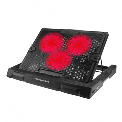 S300 3 Fan Adjustable Wind Speed Desktop Laptop Cooling Pad with Holder(Red) by buy2fix