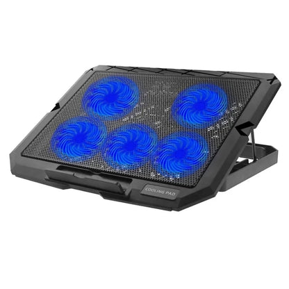 X5 Game Work Mute 5-Fan 7-Gear Adjustable Height Laptop Cooling Stand(Blue) by buy2fix