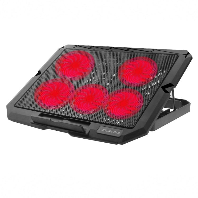 X5 Game Work Mute 5-Fan 7-Gear Adjustable Height Laptop Cooling Stand(Red) by buy2fix