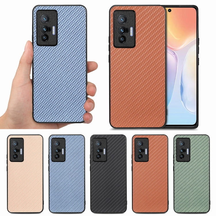 For vivo X70 Carbon Fiber Texture Leather Back Cover Phone Case(Blue) - vivo Cases by buy2fix | Online Shopping UK | buy2fix