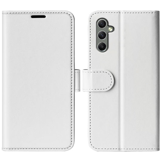 For Samsung Galaxy A24 4G / 5G R64 Texture Horizontal Flip Leather Phone Case(White) by buy2fix