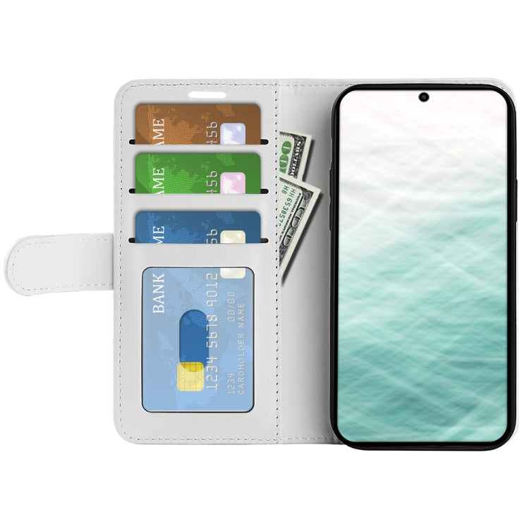 For Samsung Galaxy A24 4G / 5G R64 Texture Horizontal Flip Leather Phone Case(White) by buy2fix