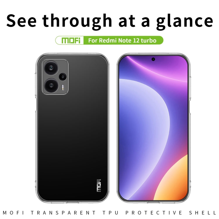 For Xiaomi Redmi Note 12 Turbo MOFI Ming Series Ultra-thin TPU Phone Case(Transparent) - Xiaomi Cases by MOFI | Online Shopping UK | buy2fix