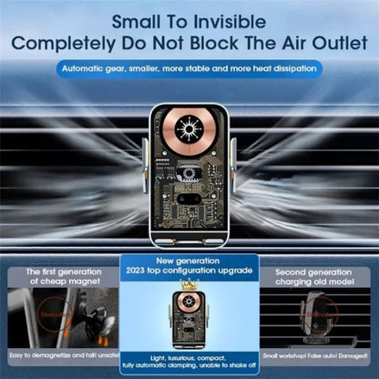 C10 Car Navigation Infrared Sensor Transparent Wireless Charger 15W Fast Charger Phone Stand(Blue) by buy2fix