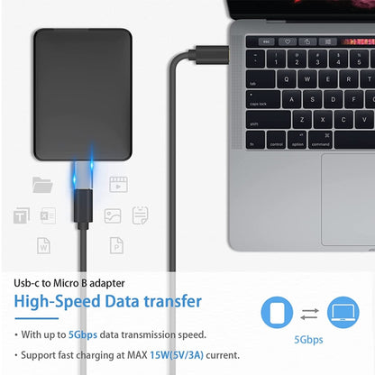 1 PCS JUNSUNMAY USB-C / Type-C Female to Male USB 3.0 Micro B Adapter Converter - Cable & Adapters by JUNSUNMAY | Online Shopping UK | buy2fix