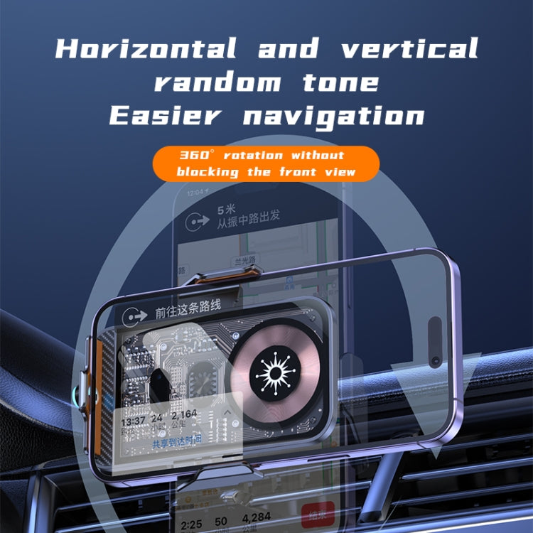 C11 Car 15W Automatically Open Transparent Type-C Wireless Charger Stand(Gold) by buy2fix