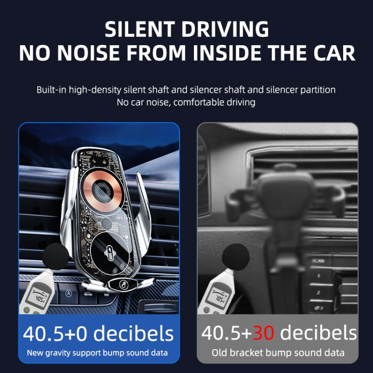 Q7 Magnetic Wireless Fast Charging Car Mobile Phone Charger Bracket with Start Button (Silver) by buy2fix