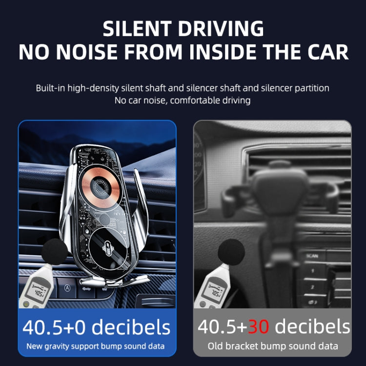 Q8 Universal Air Vent Mount Magnetic Mobile Phone Wireless Charging Car Holder without Start Button(Silver) by buy2fix