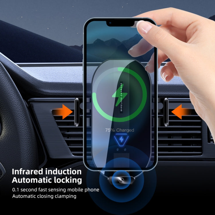 A9 Car 15W Fast Charging Magnetic Auto Sensitive QI Wireless Charger by buy2fix