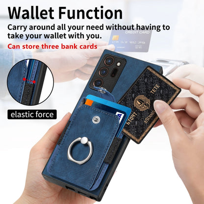 For Samsung Galaxy Note20 Retro Skin-feel Ring Card Wallet Phone Case(Brown) by buy2fix