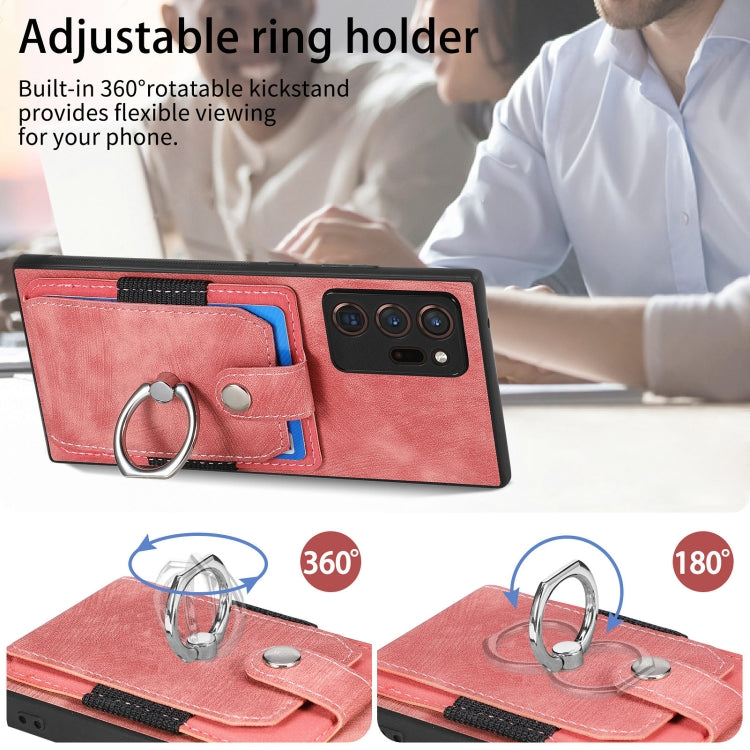 For Samsung Galaxy Note20 Retro Skin-feel Ring Card Wallet Phone Case(Brown) by buy2fix