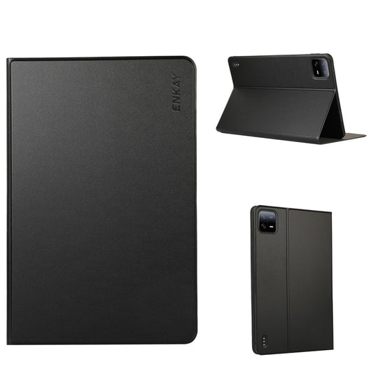 For Xiaomi Pad 6 / Pad 6 Pro ENKAY Leather Stand Smart Tablet Case(Black)