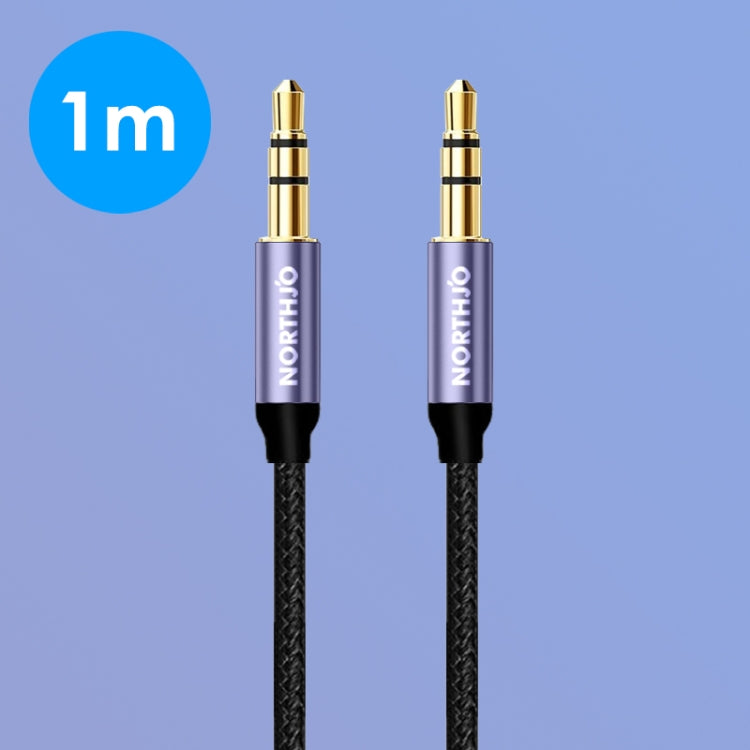 NORTHJO MTM03 3 Pole 3.5mm Male to Male Stereo Audio Aux Cable, Length:1m - Video & Audio Cable by NORTHJO | Online Shopping UK | buy2fix