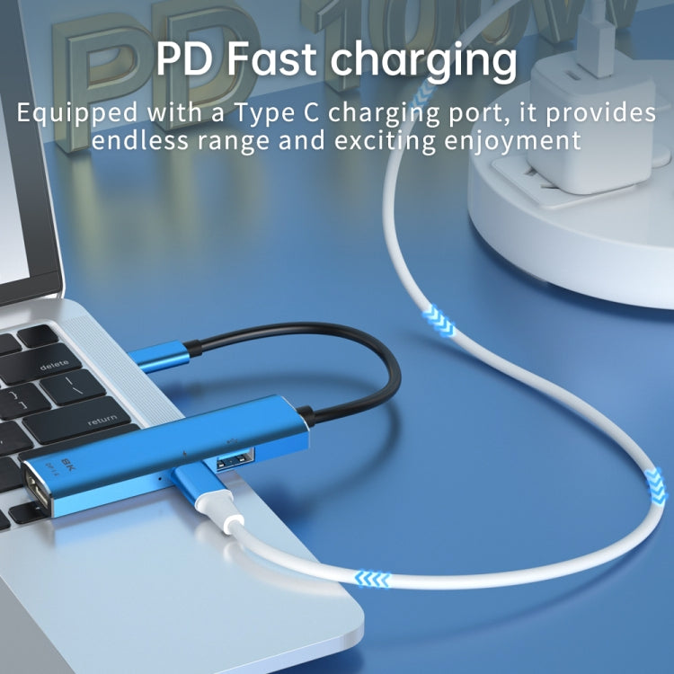 V264B 3 in 1 USB-C / Type-C to USB3.0 + PD3.0 + DP1.4 3-Ports Multi Splitter Adapter OTG HUB by buy2fix