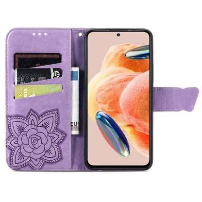 For Redmi Note 12 Pro 4G Butterfly Love Flower Embossed Leather Phone Case(Light Purple) by buy2fix