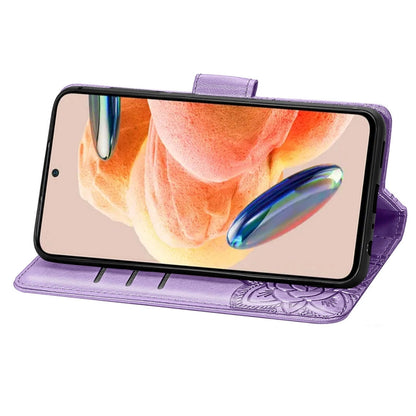 For Redmi Note 12 Pro 4G Butterfly Love Flower Embossed Leather Phone Case(Light Purple) by buy2fix