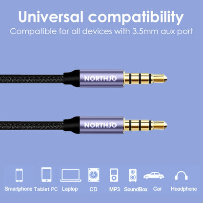 NORTHJO MTM04 4 Pole 3.5mm Male to Male Stereo Audio Aux Cable, Length:2m - Video & Audio Cable by NORTHJO | Online Shopping UK | buy2fix
