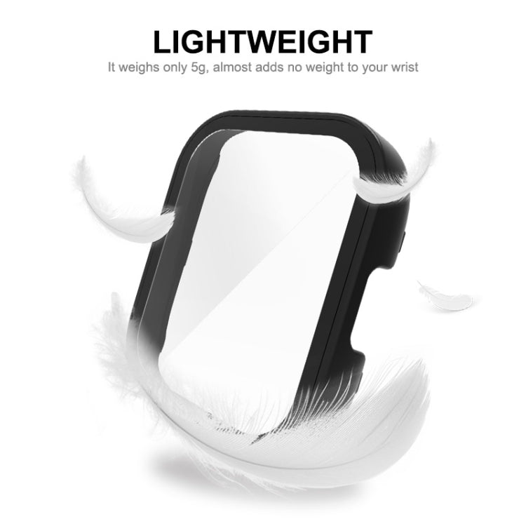 For Redmi Watch 3 ENKAY Hat-Prince Full Coverage PC Frame + Tempered Glass Film Watch Case(Black) - Watch Cases by ENKAY | Online Shopping UK | buy2fix