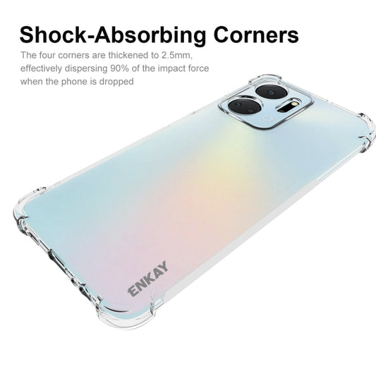 For Honor X7A 4G Global ENKAY Hat-Prince Transparent TPU Shockproof Phone Case with Glass Film - Honor Cases by ENKAY | Online Shopping UK | buy2fix