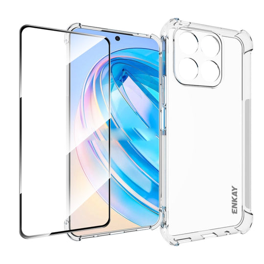 Coque de téléphone transparente antichoc en TPU, avec Film en verre, pour Honor X8A 4G Global ENKAY Hat-Prince