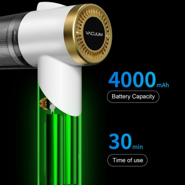 Q8 LED Light Wireless Portable Handheld Car Foldable 9000Pa Suction Vacuum Cleaner(Black) by buy2fix