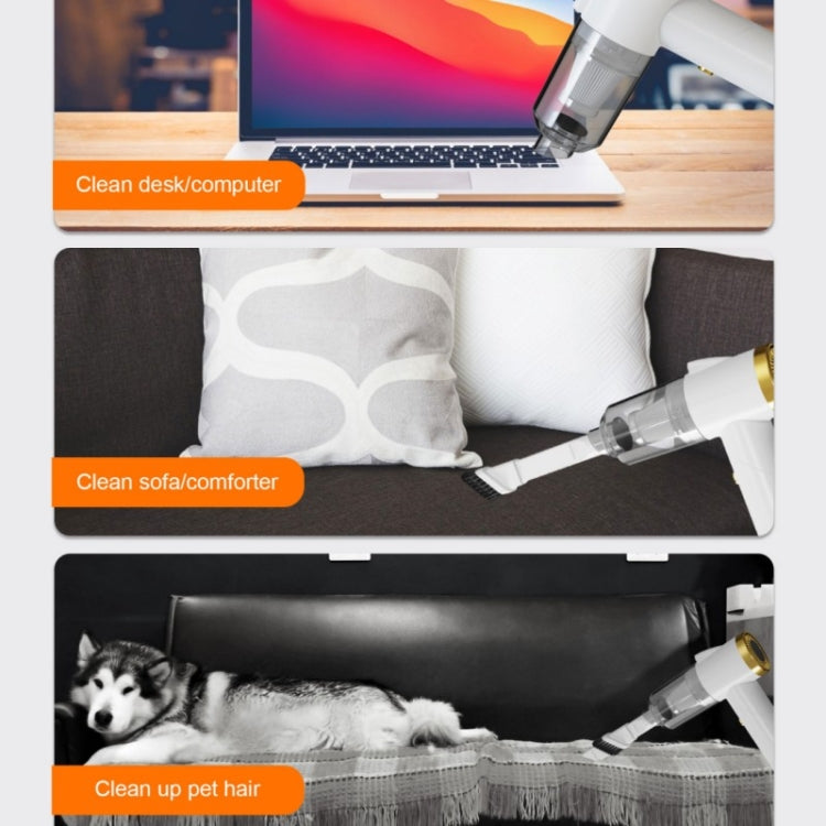 Q8 LED Light Wireless Portable Handheld Car Foldable 9000Pa Suction Vacuum Cleaner(Black) by buy2fix