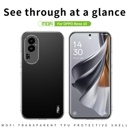 For OPPO Reno10 China MOFI Ming Series Transparent Ultra-thin TPU Phone Case(Transparent) - OPPO Cases by MOFI | Online Shopping UK | buy2fix