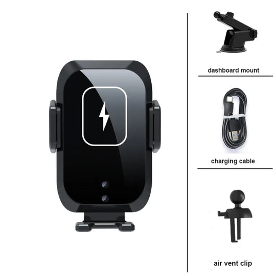X11 Three Axle Linkage 15W Smart Touch Automatic Retractable Clip Fast Charging Wireless Car Chargers, Specification:Standard With Dashboard Bracket
