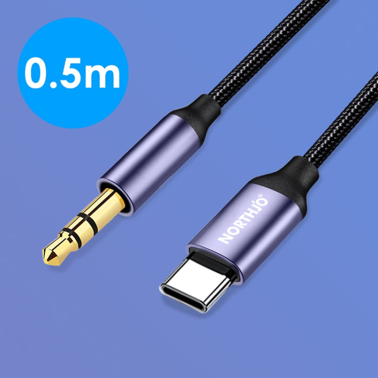 NORTHJO UTM03 Type-C to 3.5mm Audio Aux Jack Headphone Cable, Length:0.5m - Video & Audio Cable by NORTHJO | Online Shopping UK | buy2fix