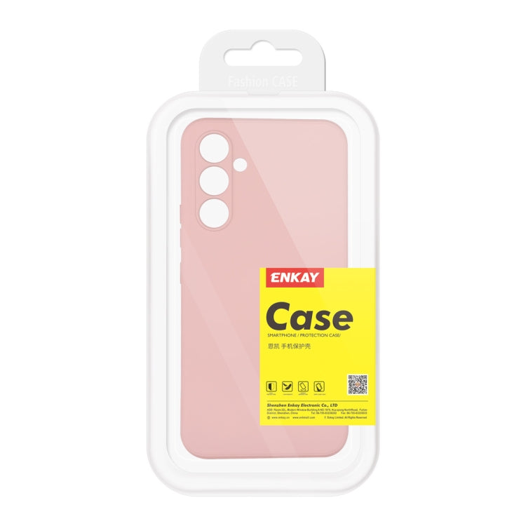 For Samsung Galaxy A54 5G ENKAY Liquid Silicone Phone Case with Tempered Film(Beige) by ENKAY