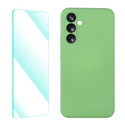 For Samsung Galaxy A54 5G ENKAY Liquid Silicone Phone Case with Tempered Film(Light Green) by ENKAY